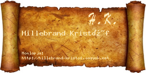 Hillebrand Kristóf névjegykártya